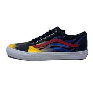 Vans Old Skool Racer Black Red Flame Men's 11.5 Skate Shoes New Yellow